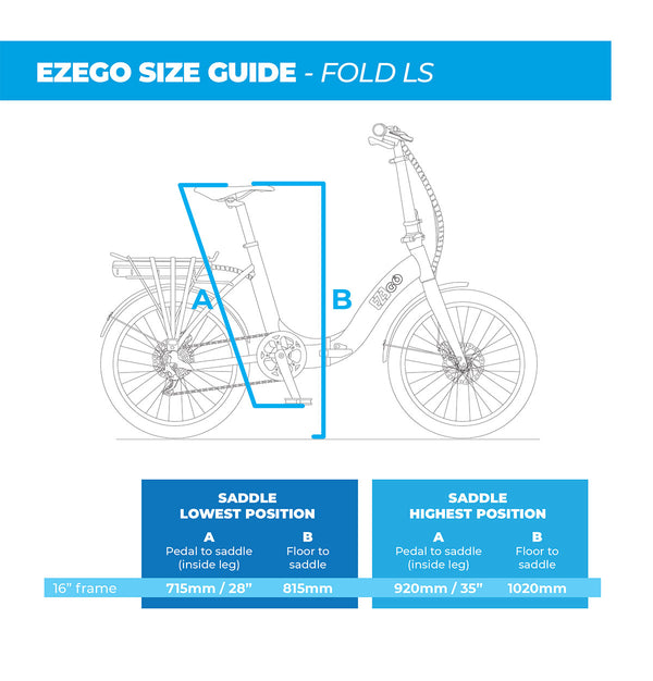 EZEGO Fold Ls Low Step Folding Electric Bike 250W