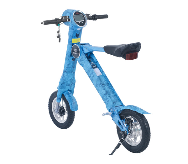 CRUZAA Limited Edition E-Scooter PRO Denim Blue with Built-in Speakers & Bluetooth 350W